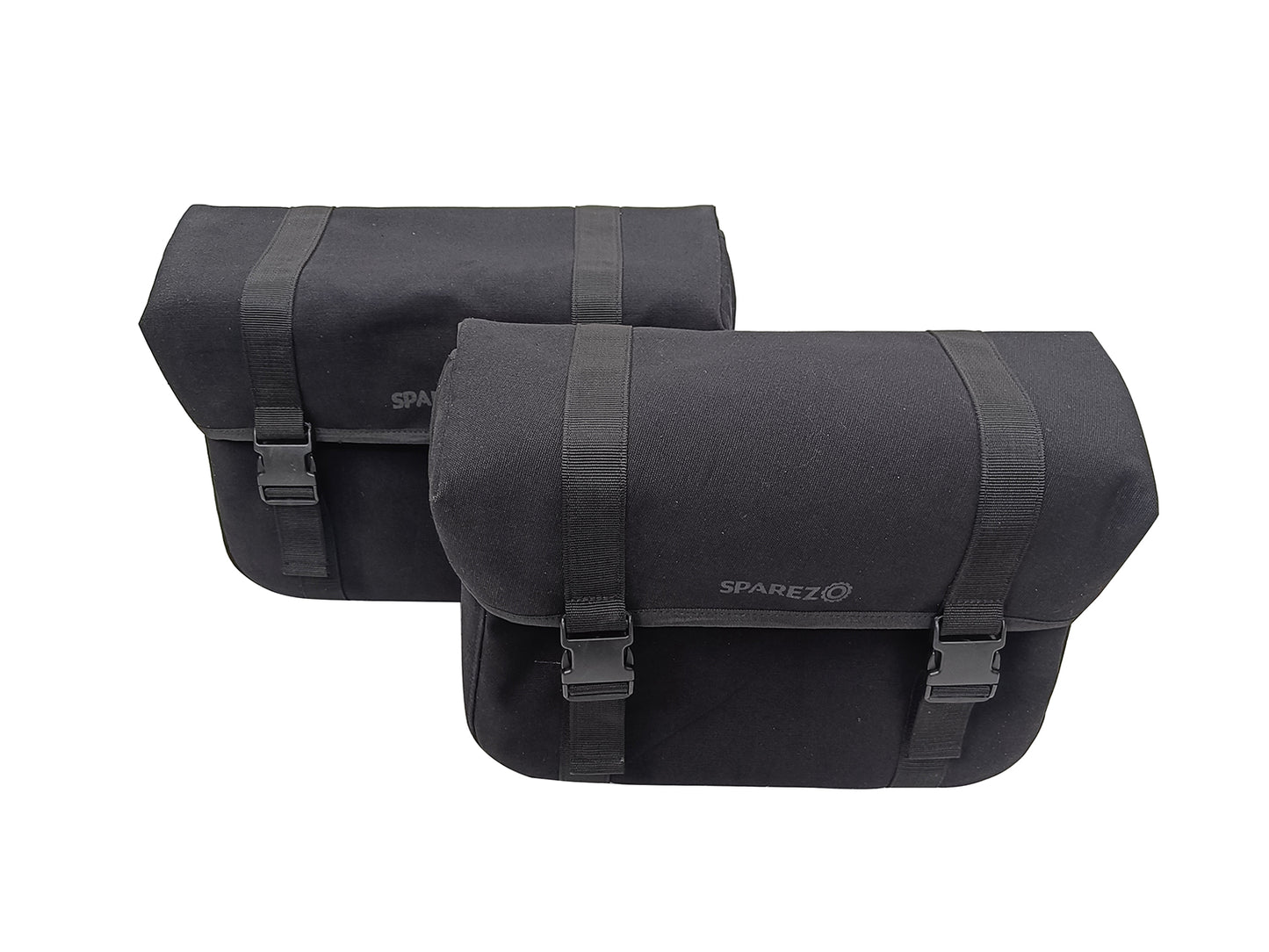 For Royal Enfield Hunter 350 Canvas Pannier Bags & Mounting Black Color D14