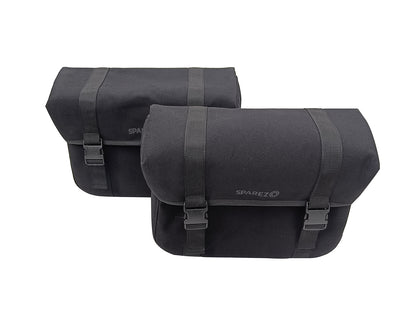 For Royal Enfield Hunter 350 Canvas Pannier Bags & Mounting Black Color D14