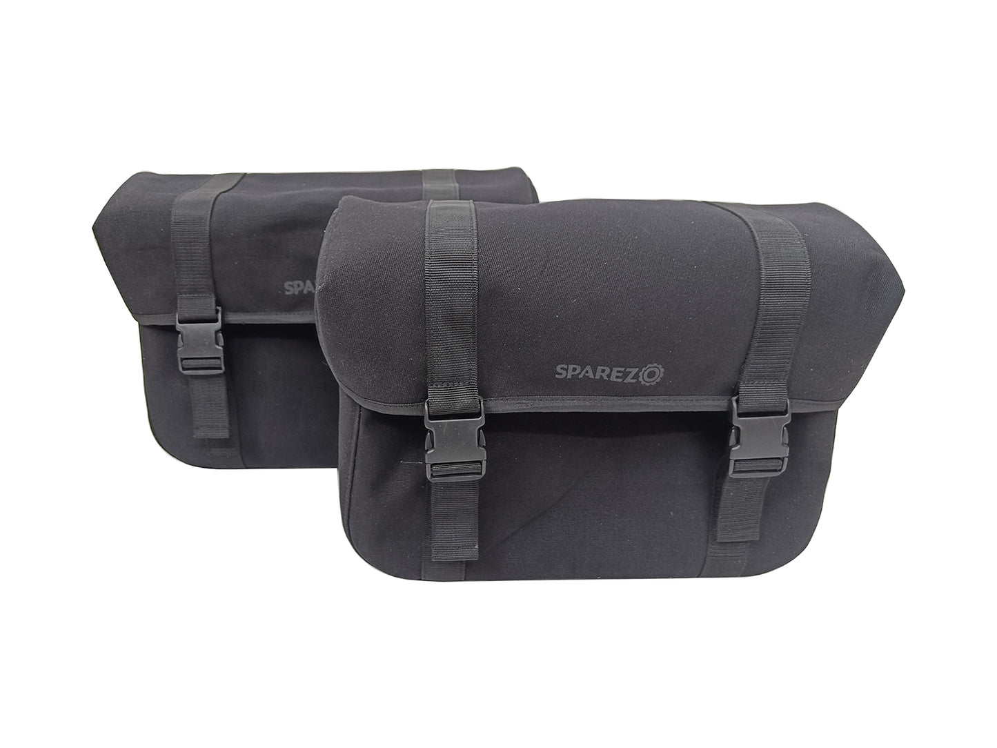 For Royal Enfield Hunter 350 Canvas Pannier Bags & Mounting Black Color D14