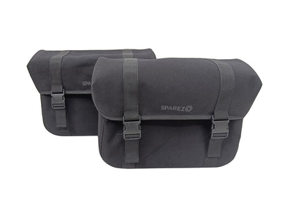 For Royal Enfield Hunter 350 Canvas Pannier Bags & Mounting Black Color D14