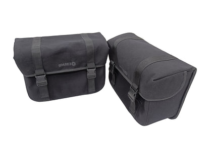 For Royal Enfield Hunter 350 Canvas Pannier Bags & Mounting Black Color D14