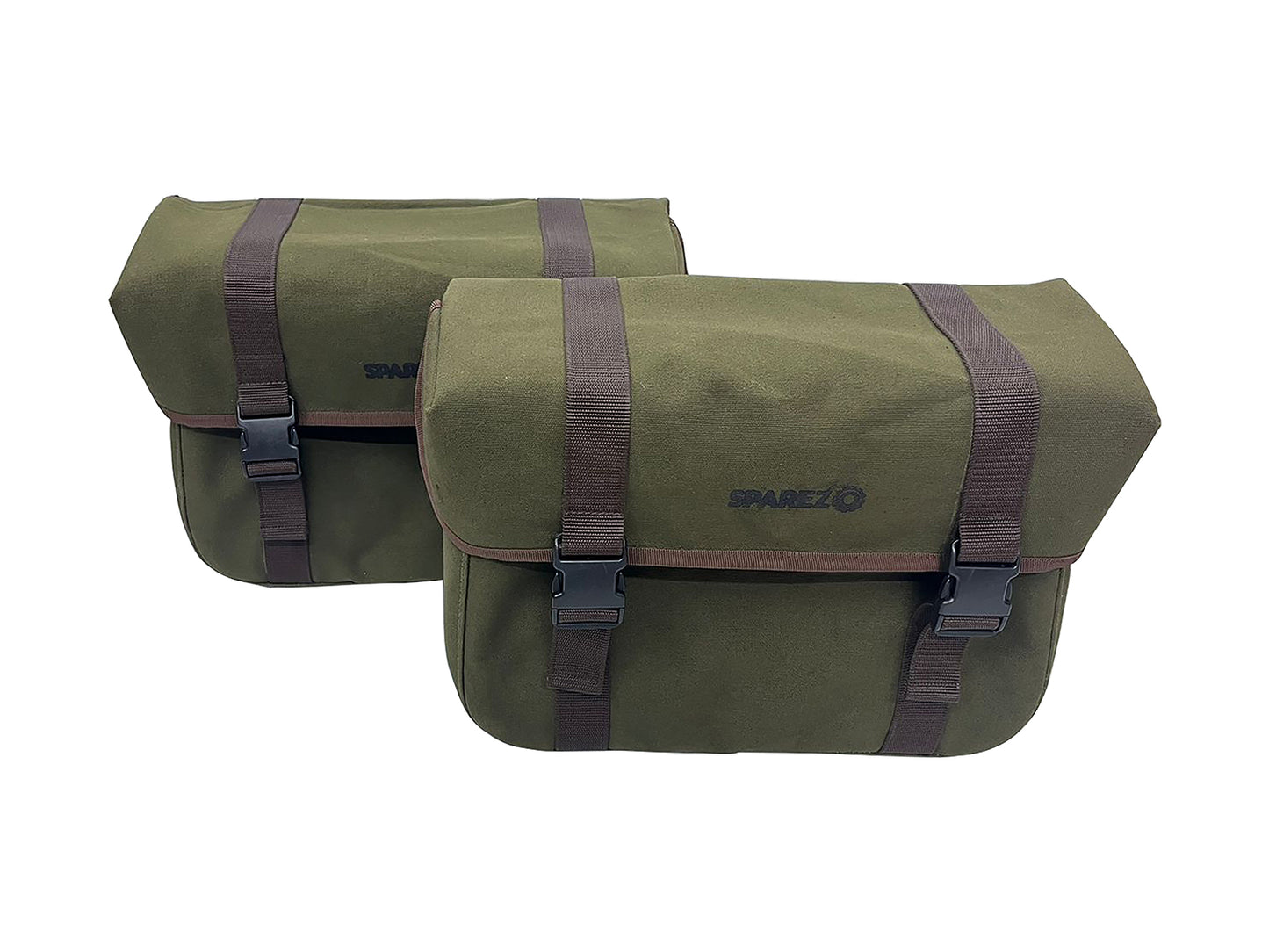 For Royal Enfield Hunter 350 Canvas Pannier Bags & Mounting Olive Color D15