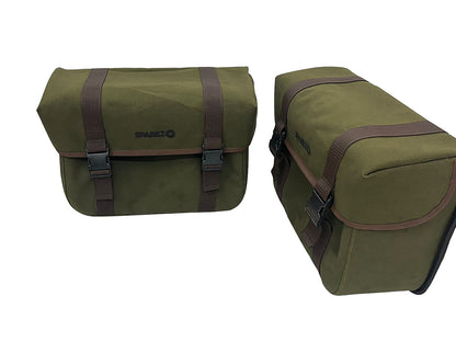 For Royal Enfield Hunter 350 Canvas Pannier Bags & Mounting Olive Color D15