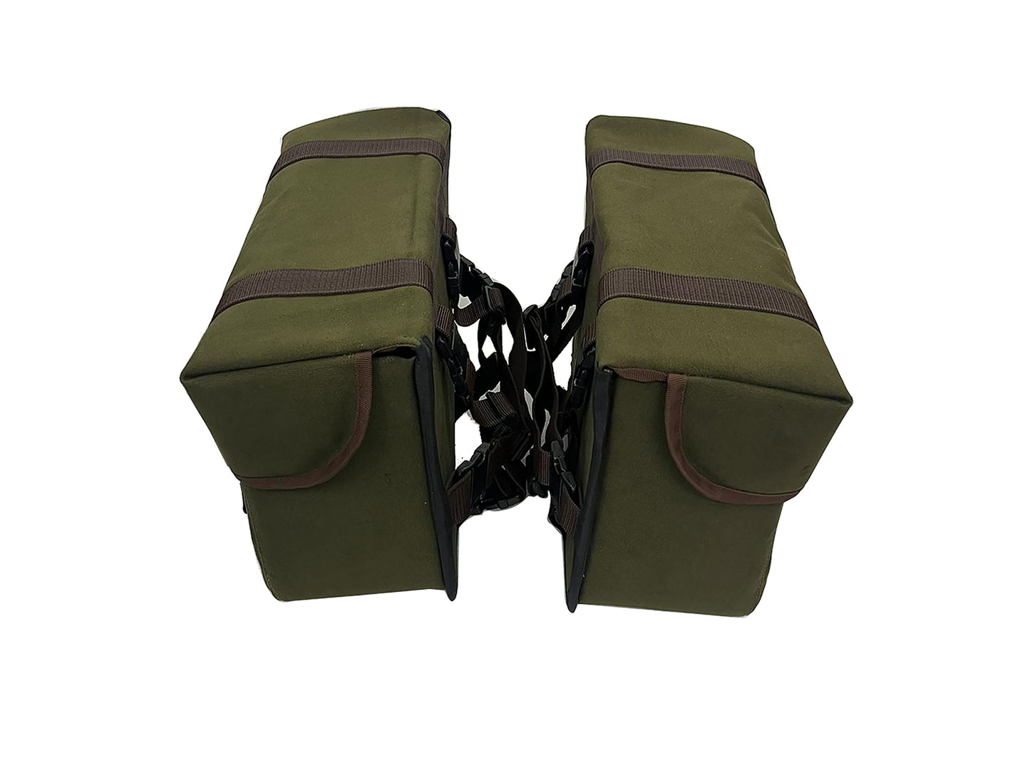 For Royal Enfield Hunter 350 Canvas Pannier Bags & Mounting Olive Color D15