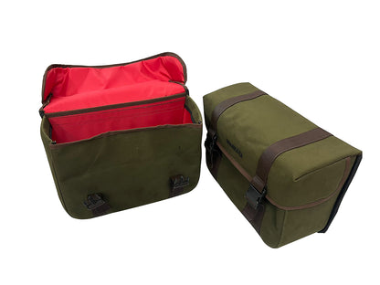 For Royal Enfield Hunter 350 Canvas Pannier Bags & Mounting Olive Color D15