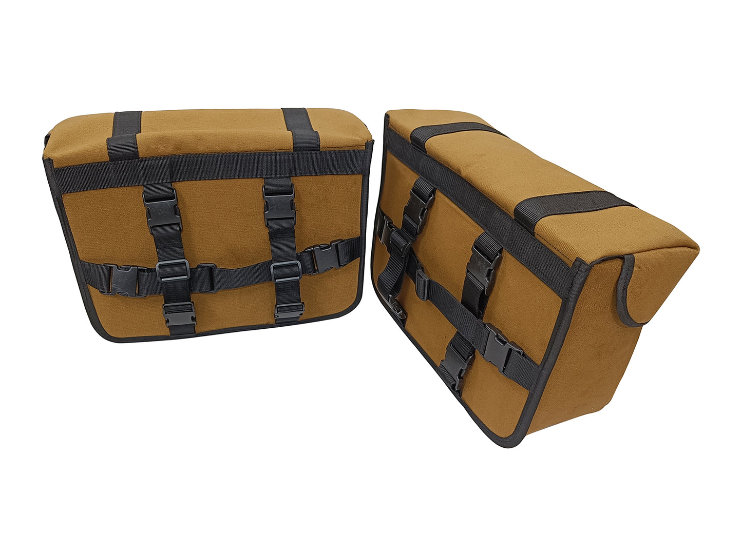 For Royal Enfield Hunter 350 Canvas Pannier Bags & Mounting Desert Color D16