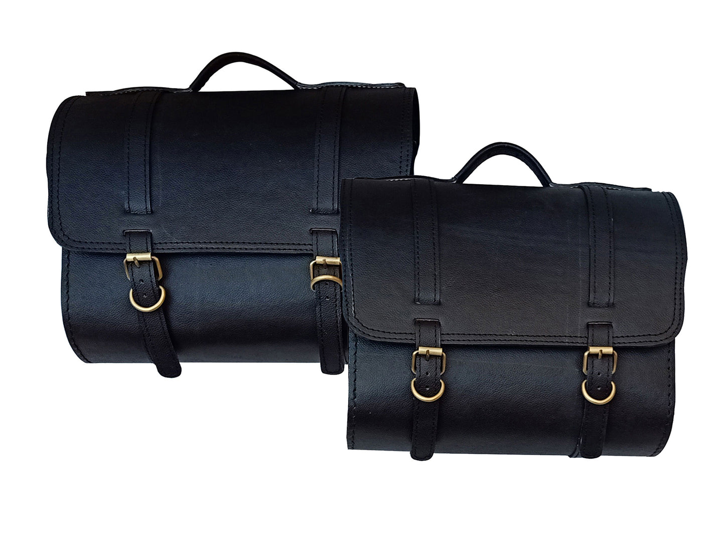 For Royal Enfield Hunter 350 Genuine Leather Pannier Bags & Mounting D17
