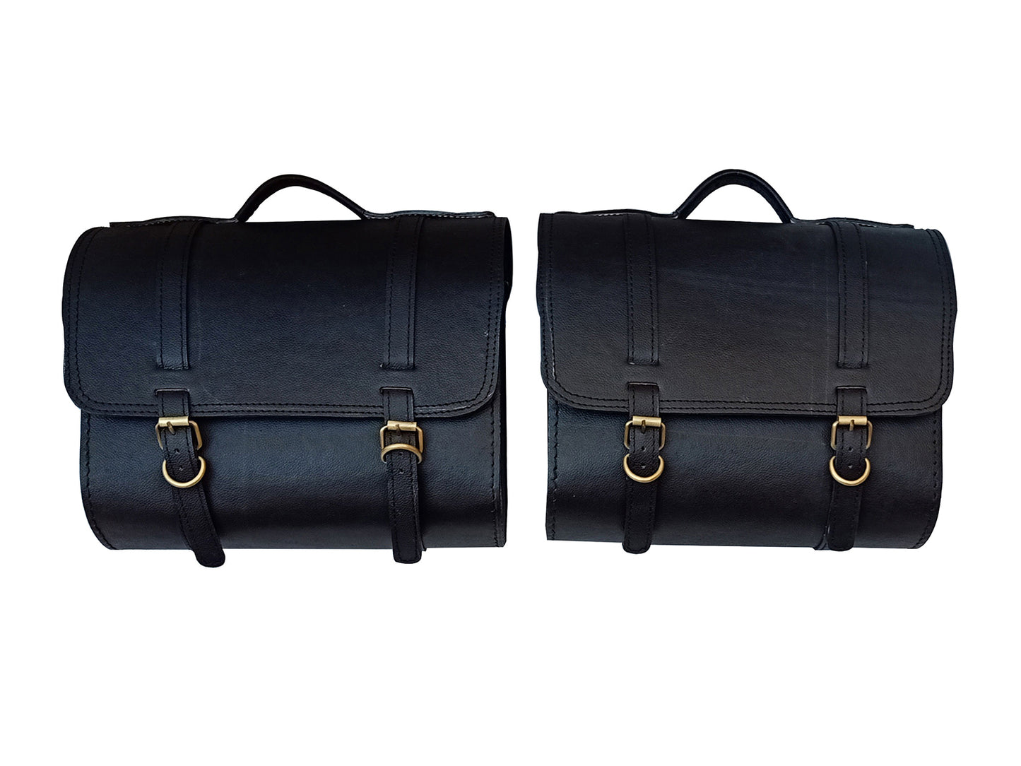 For Royal Enfield Hunter 350 Genuine Leather Pannier Bags & Mounting D17