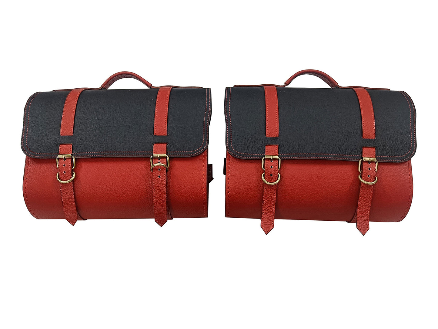 For Royal Enfield Hunter 350 Genuine Leather Pannier Bags & Mounting D19