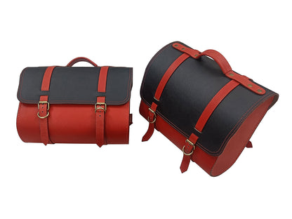 For Royal Enfield Hunter 350 Genuine Leather Pannier Bags & Mounting D19