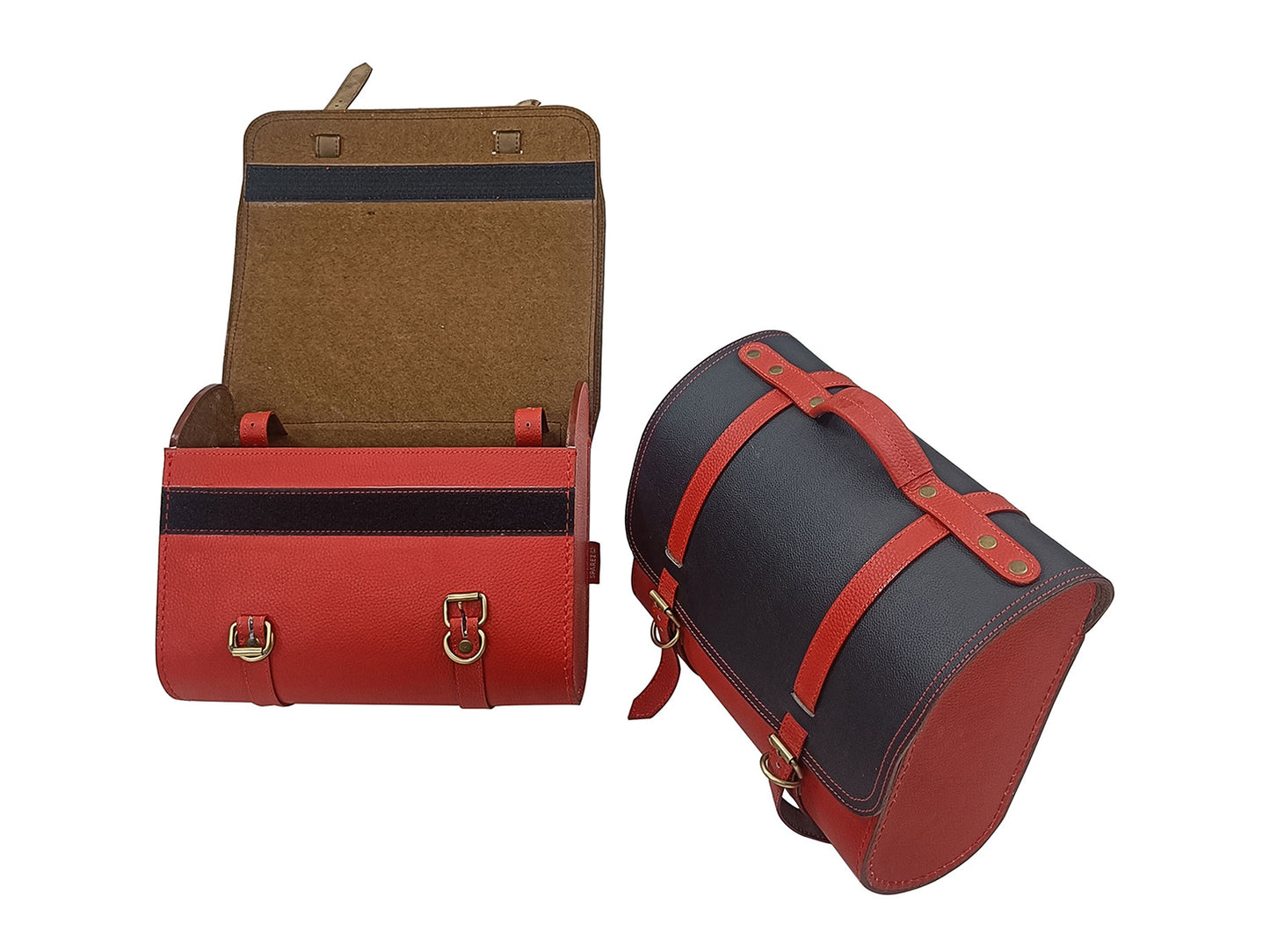 For Royal Enfield Hunter 350 Genuine Leather Pannier Bags & Mounting D19