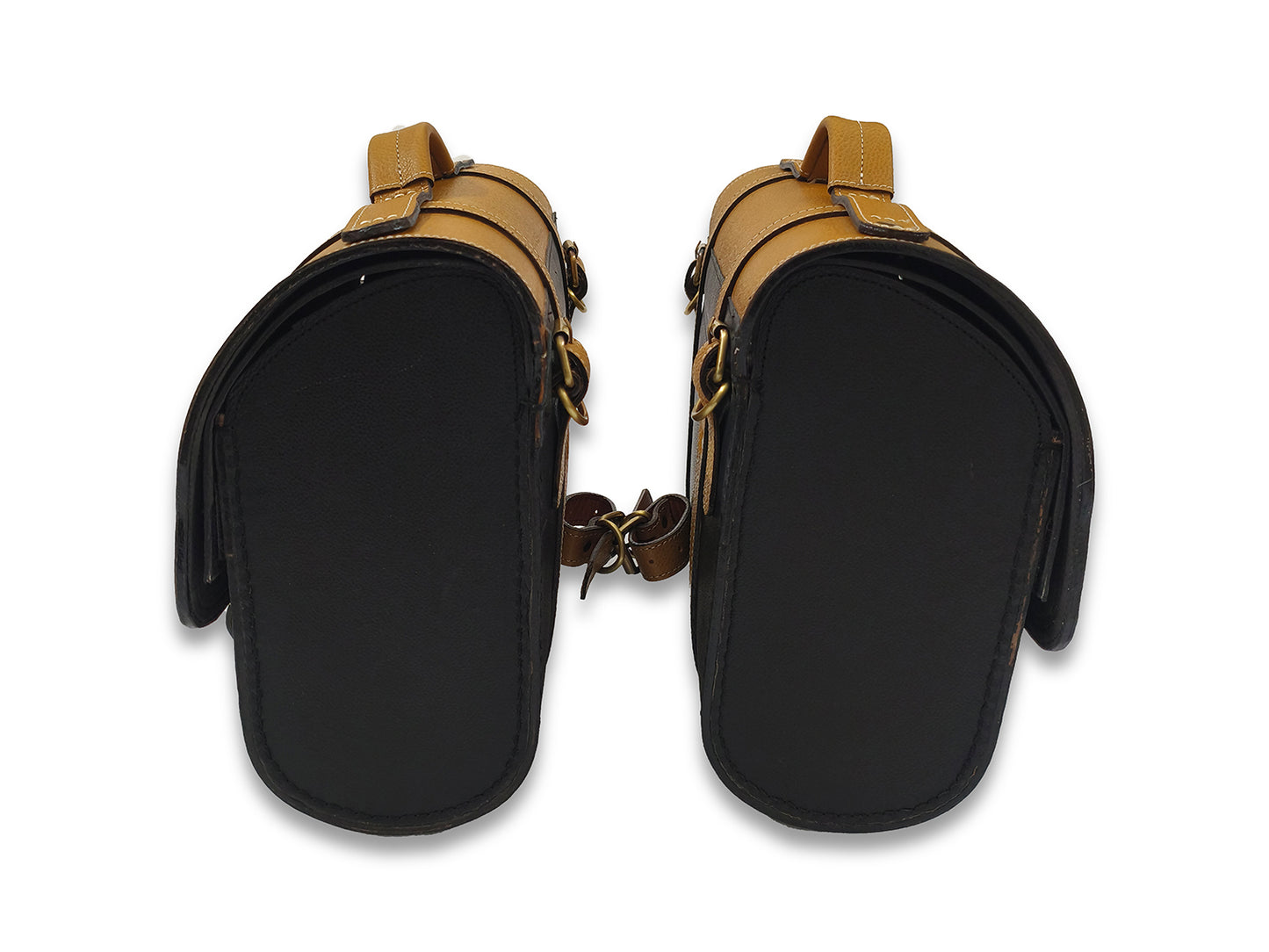 For Royal Enfield Hunter 350 Genuine Leather Pannier Bags & Mounting D20