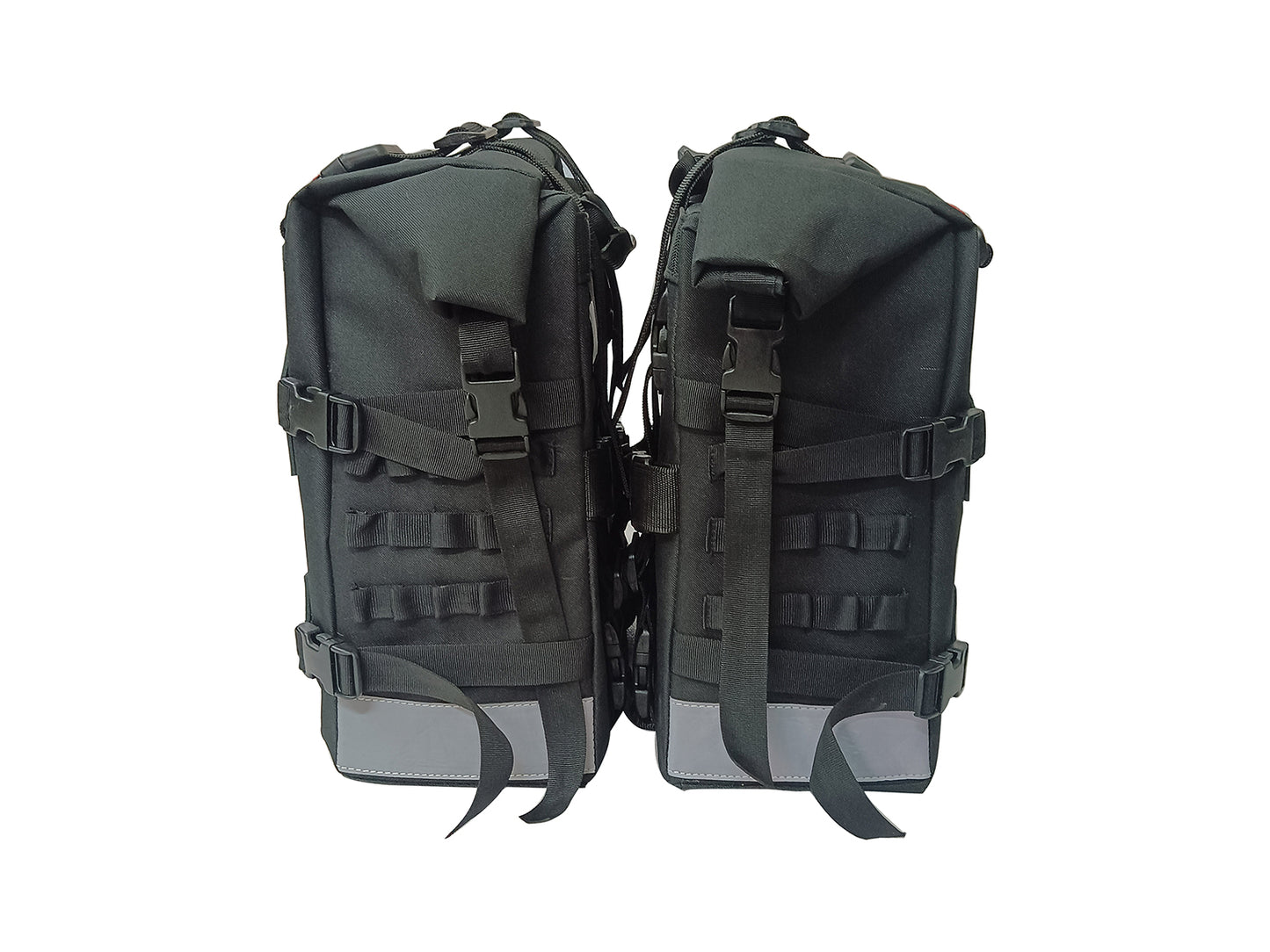 For Royal Enfield Hunter 350 Canvas Pannier Bags & Mounting Black D23