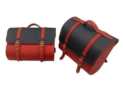 For Royal Enfield Hunter 350 Leather Pannier Bags With Tank Pouch & Mounting D3