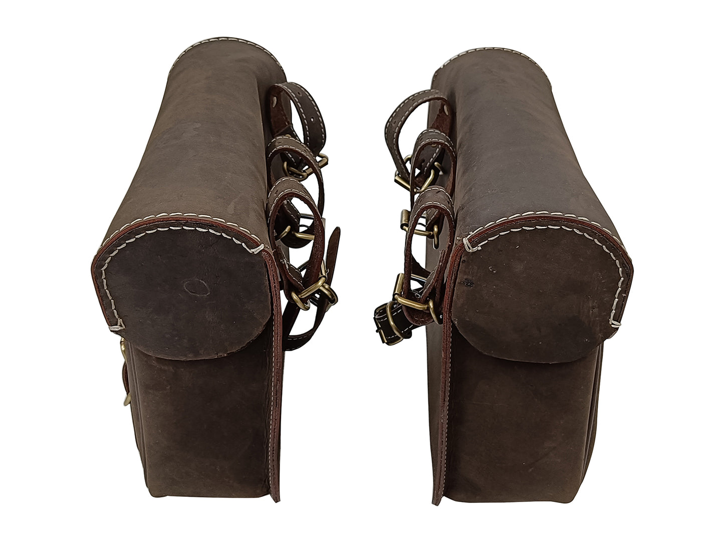 For Royal Enfield Hunter 350 Leather Pannier Bags With Tool Bag & Mounting D4