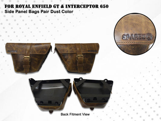 For Royal Enfield GT & Interceptor 650 Side Panel Bags Pair Dust Color