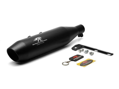 For Royal Enfield Hunter 350 Red Rooster Exhaust Silencer With Header Pipe Black