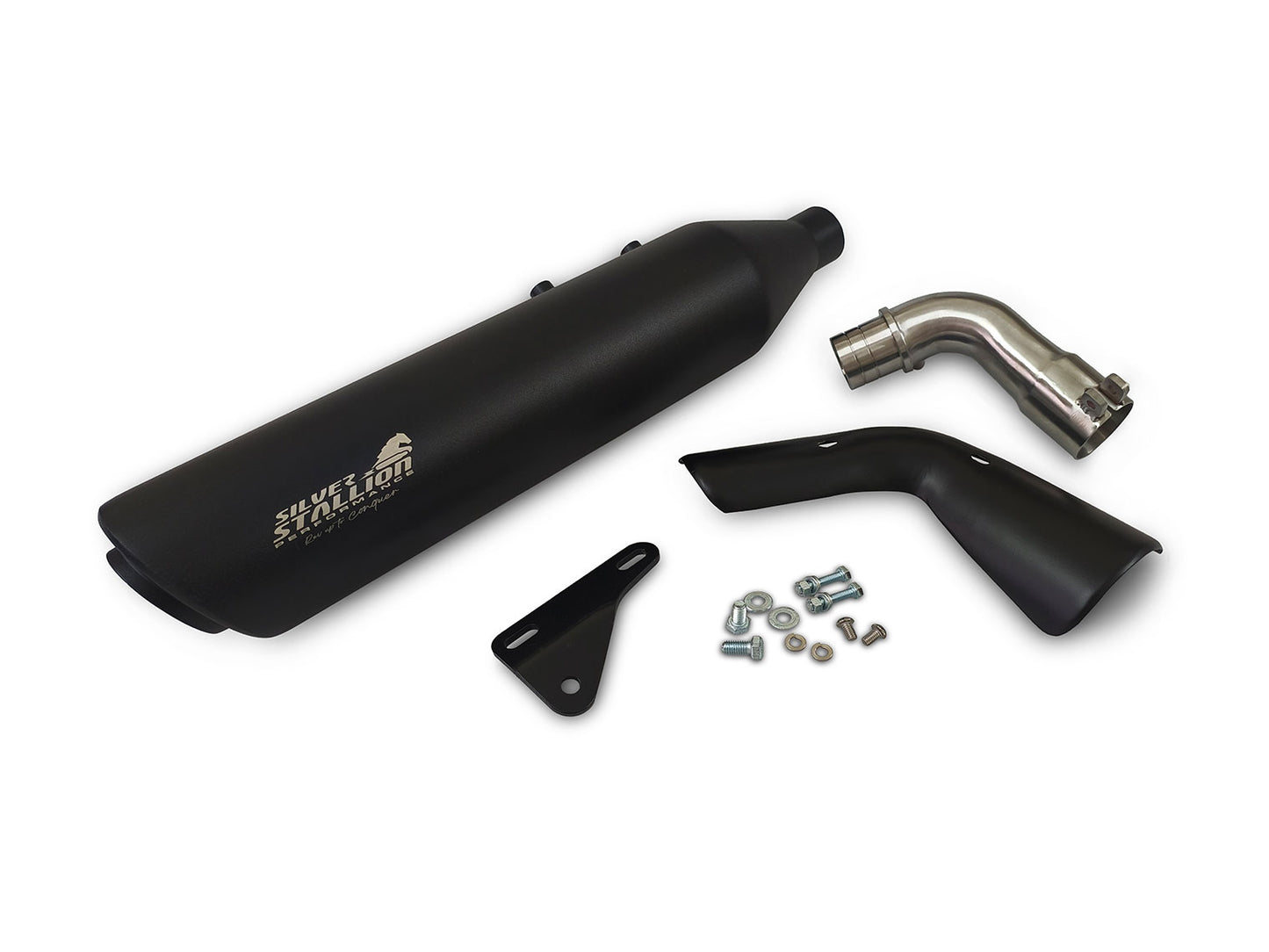 For Harley Davidson 440 Silver Stallion Stainless Steel Exhaust Silencer Black
