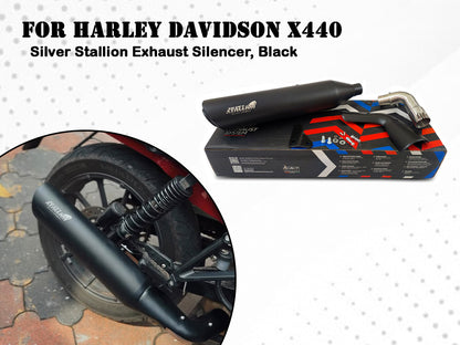 For Harley Davidson 440X Silver Stallion Stainless Steel Exhaust Silencer Black
