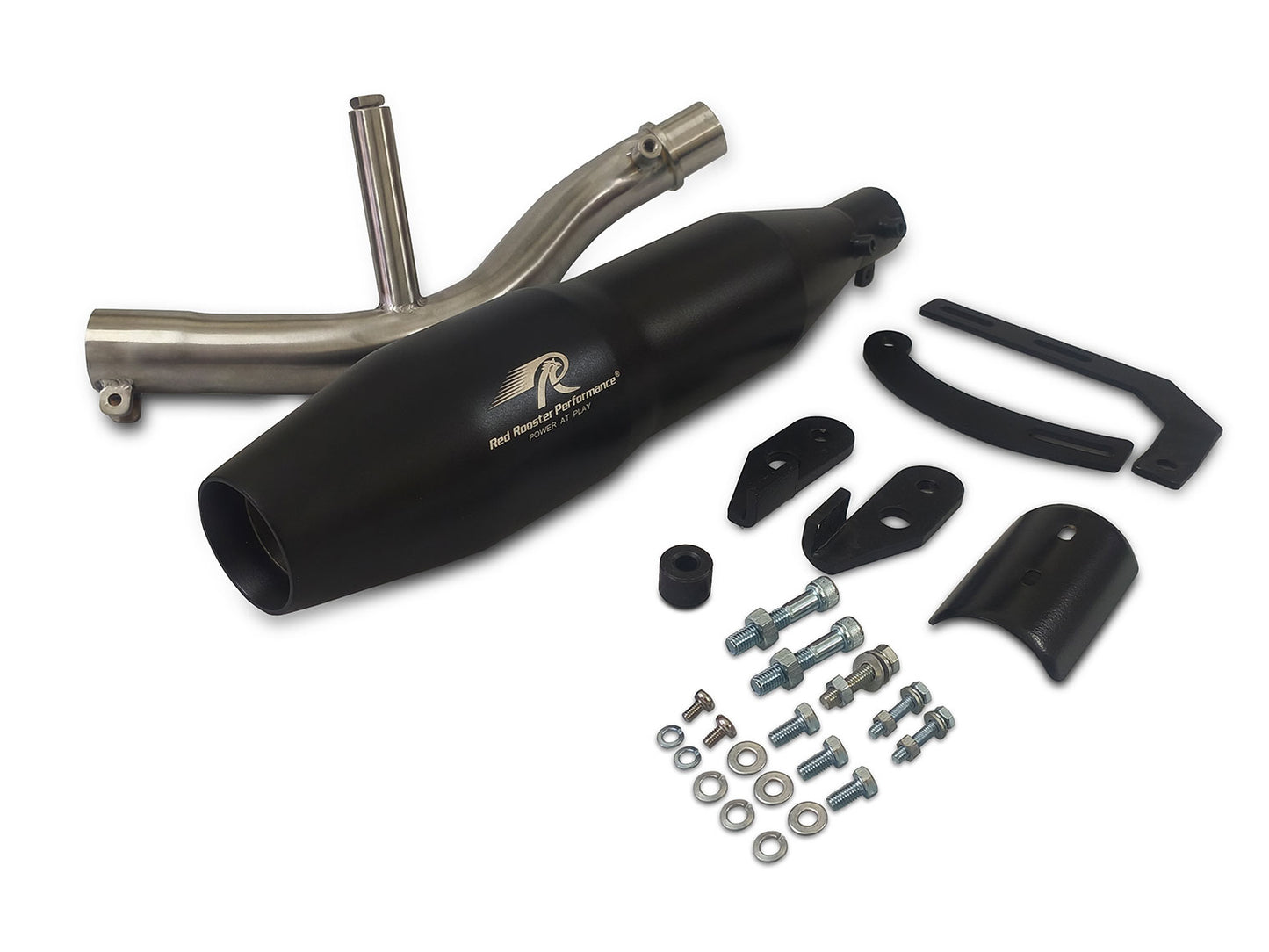 For Royal Enfield Himalayan 450 Red Rooster Orion Exhaust Silencer Black