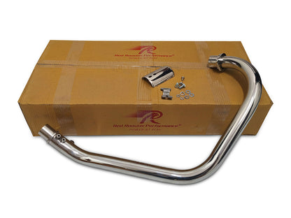 For Royal Enfield Hunter 350 Red Rooster Exhaust Silencer With Header Pipe Polish