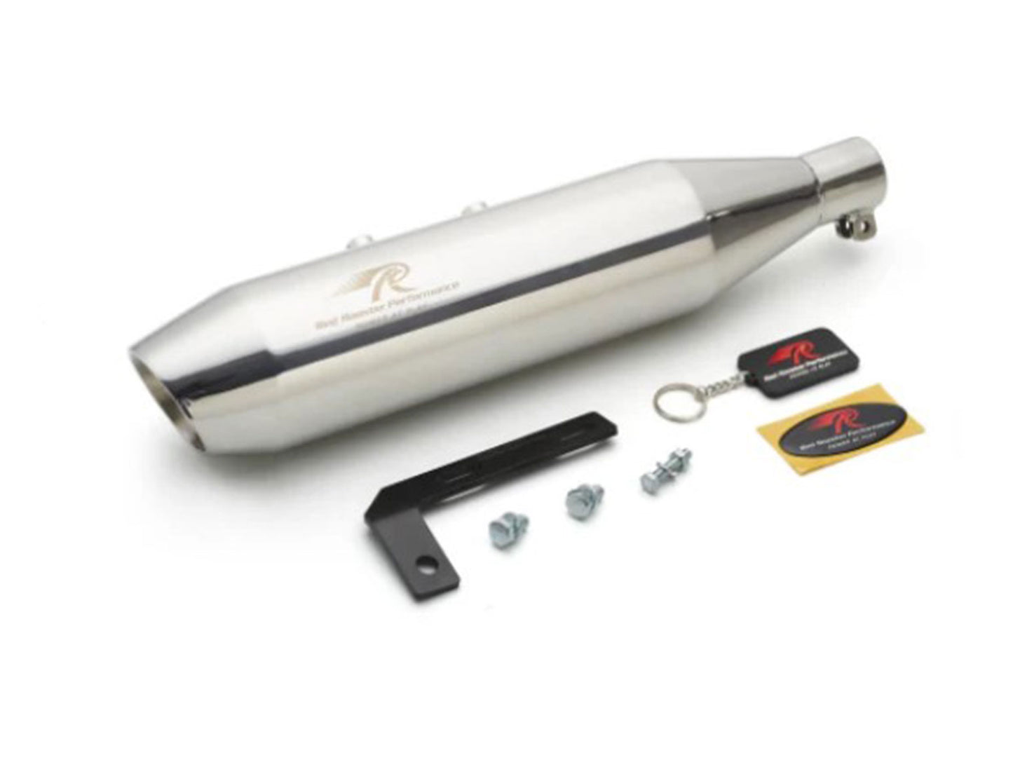 For Royal Enfield Hunter 350 Red Rooster Exhaust Silencer With Header Pipe Polish