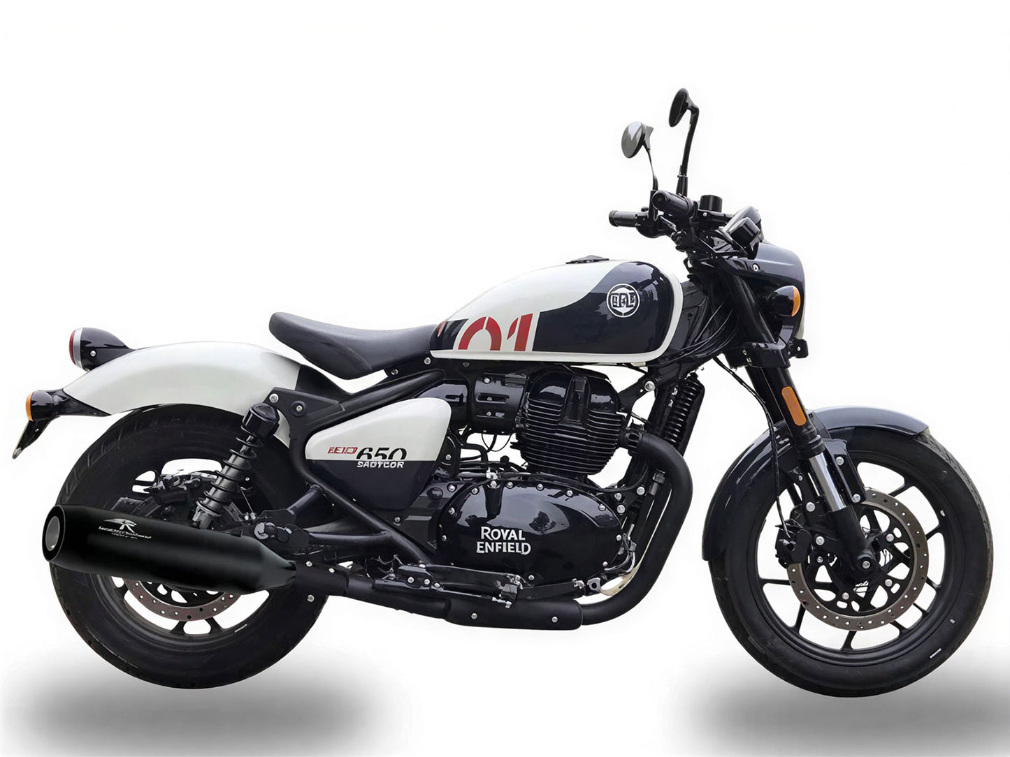 For Royal Enfield Shotgun 650 Red Rooster Astral Exhaust Silencer Black