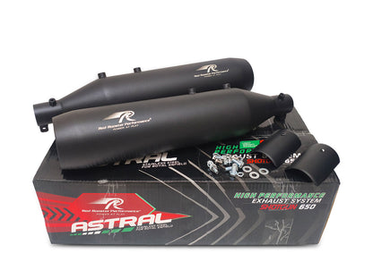 For Royal Enfield Shotgun 650 Red Rooster Astral Exhaust Silencer Black