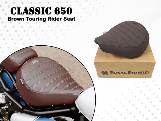 Genuine Royal Enfield Classic 650 Signature Front Rider Solo Seat Brown
