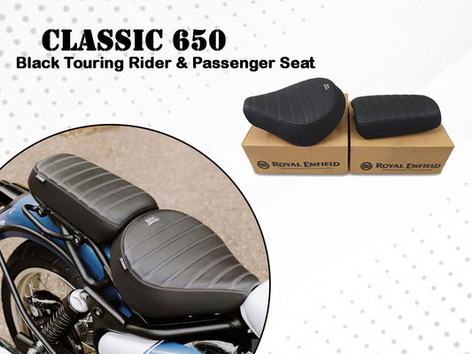 Genuine Royal Enfield Classic 650 Signature Front & Rear Seat Black