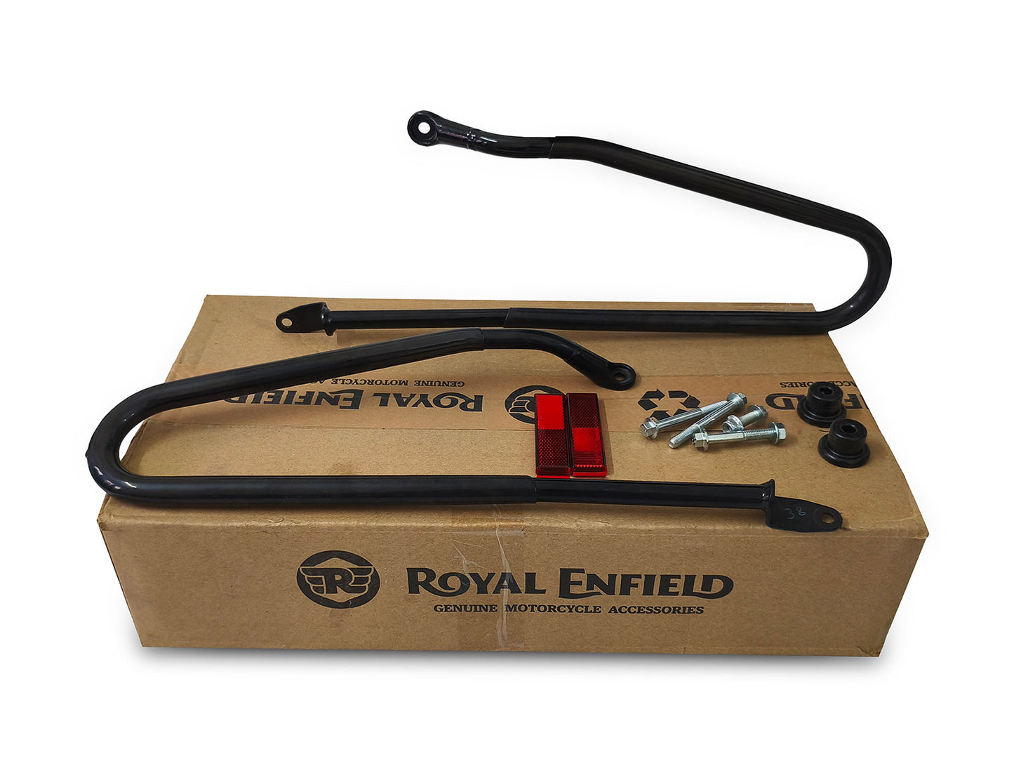 Genuine Royal Enfield Hunter 350 Soft Pannier Rails & Modern Panniers Bags Black