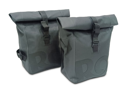 Genuine Royal Enfield Hunter 350 Soft Pannier Rails & Modern Panniers Bags Black