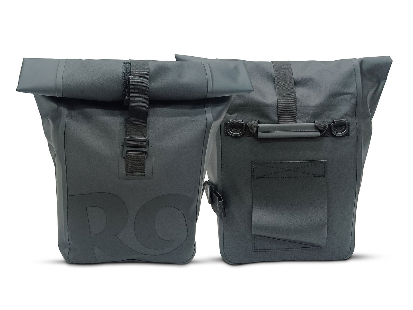 Genuine Royal Enfield Hunter 350 Soft Pannier Rails & Modern Panniers Bags Black