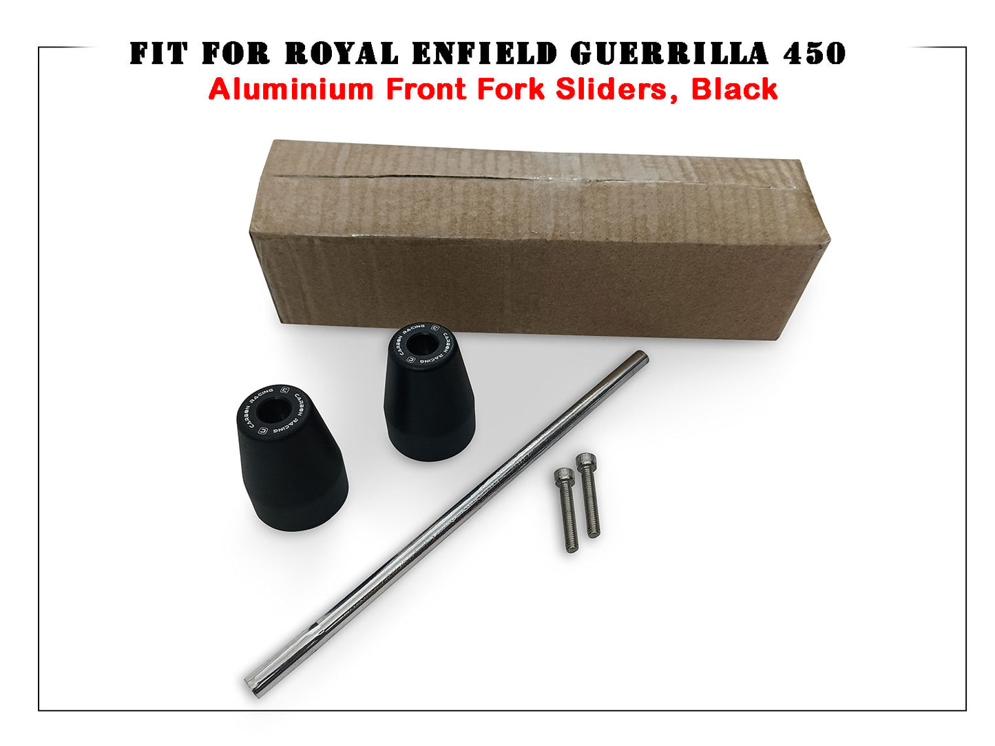 For Royal Enfield Guerrilla 450 Aluminium Front Fork Sliders, Black