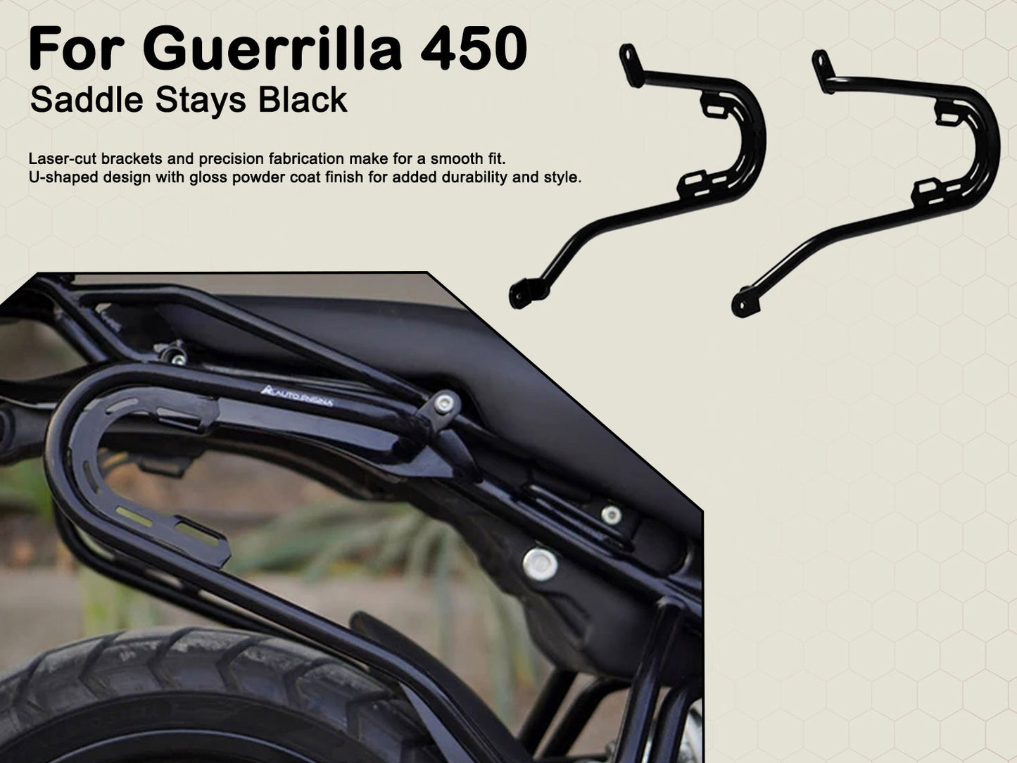 For Royal Enfield Guerrilla 450 Pannier Mounting Rails Black
