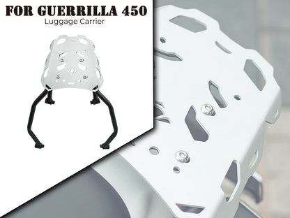 For Royal Enfield Guerrilla 450 Rear Luggage Rack Black With Silver Plate