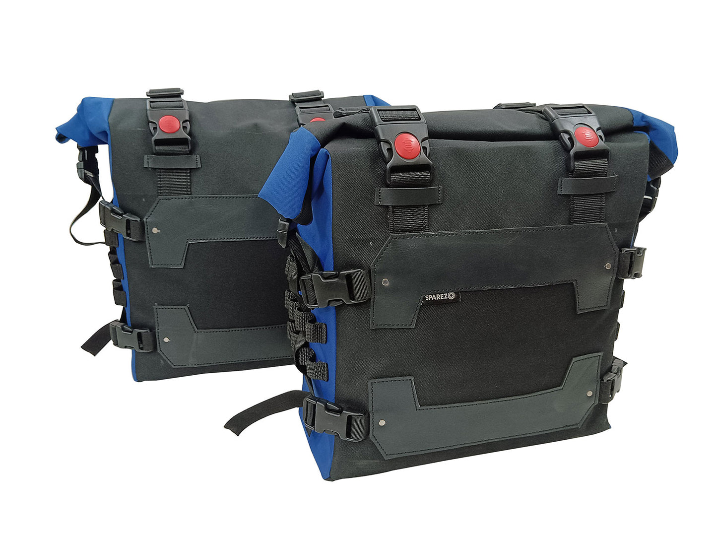 For Royal Enfield Guerrilla 450 Saddle Pannier Bags Pair Black & Blue D1