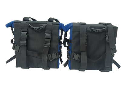 For Royal Enfield Guerrilla 450 Saddle Pannier Bags Pair Black & Blue D1