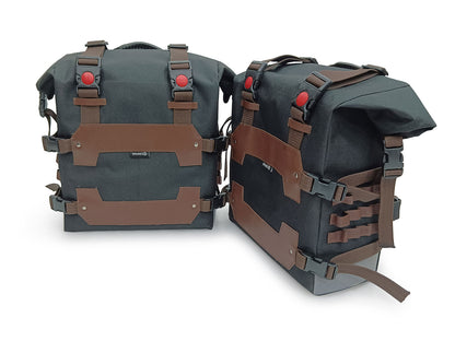 For Royal Enfield Guerrilla 450 Saddle Pannier Bags Pair Black & Brown D3