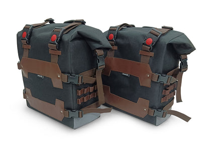 For Royal Enfield Guerrilla 450 Saddle Pannier Bags Pair Black & Brown D3