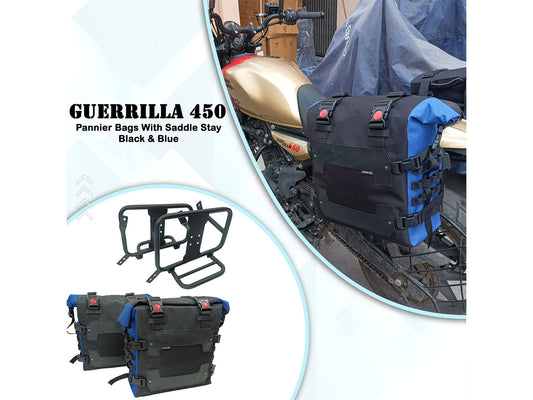For Royal Enfield Guerrilla 450 Canvas Pannier Bags With Mounting D1