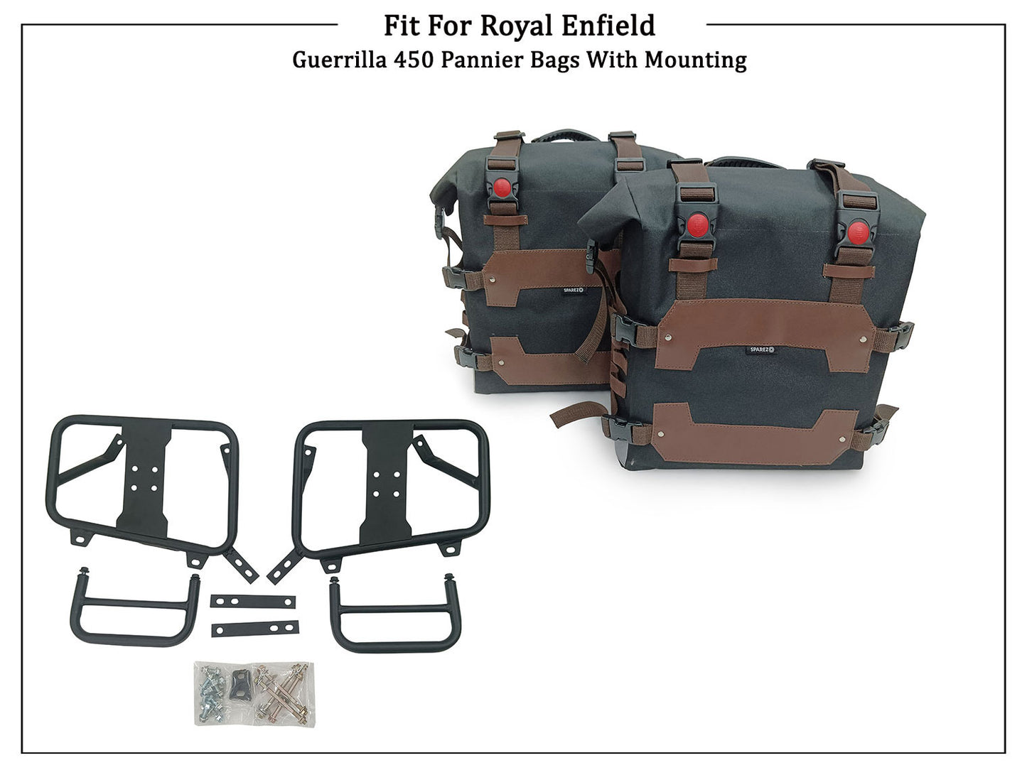 For Royal Enfield Guerrilla 450 Canvas Pannier Bags With Mounting D2
