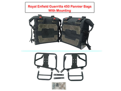For Royal Enfield Guerrilla 450 Canvas Pannier Bags With Mounting D3