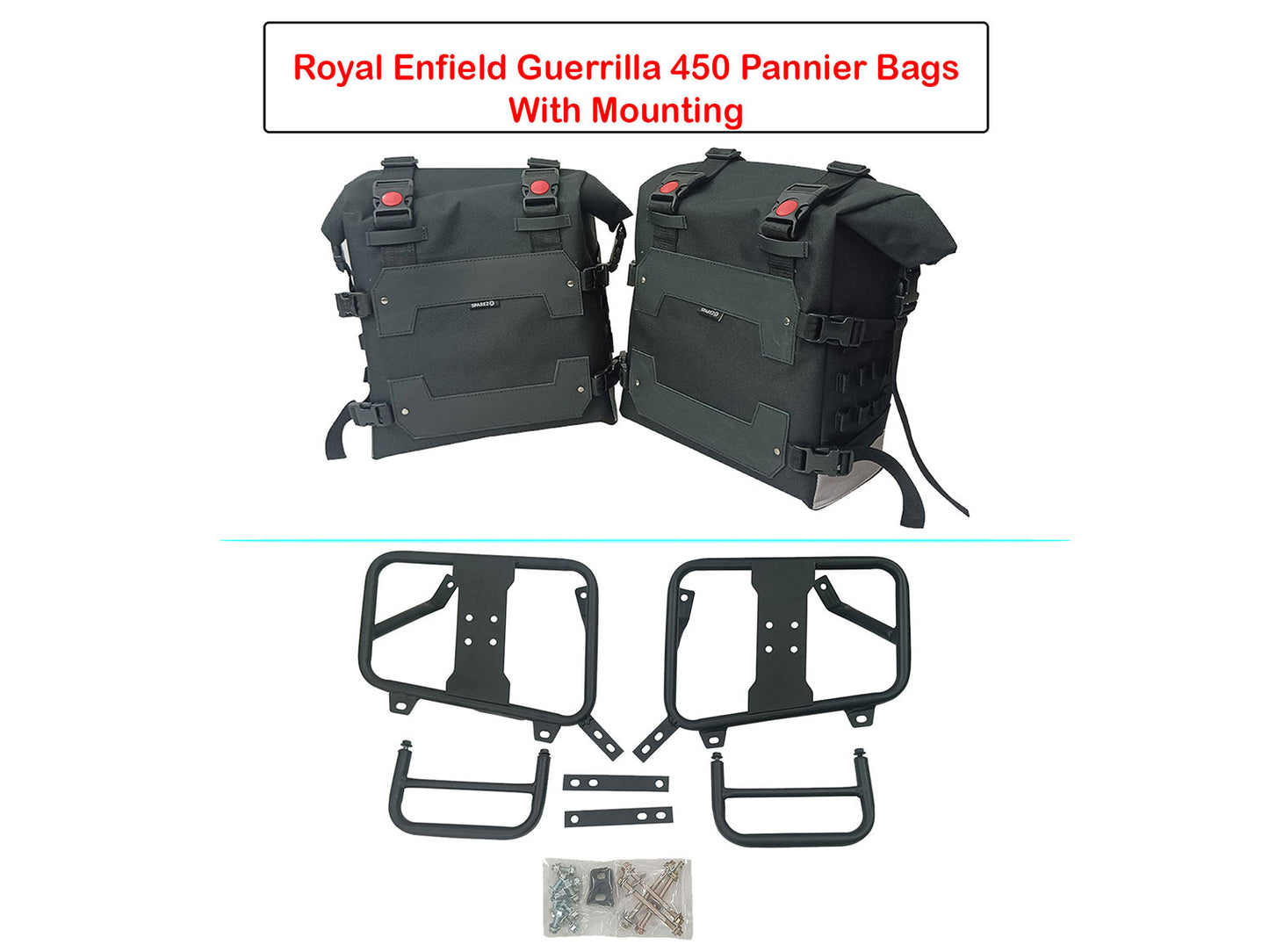 For Royal Enfield Guerrilla 450 Canvas Pannier Bags With Mounting D4