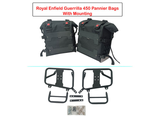 For Royal Enfield Guerrilla 450 Canvas Pannier Bags With Mounting D4