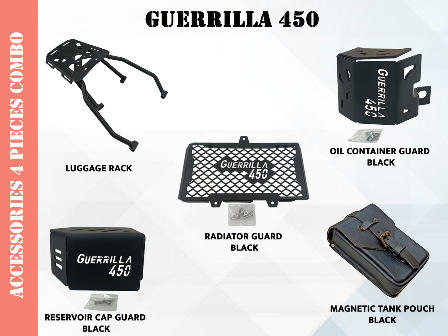 For Royal Enfield Guerrilla 450 5 Pcs Accessories Combo Pack CP-2