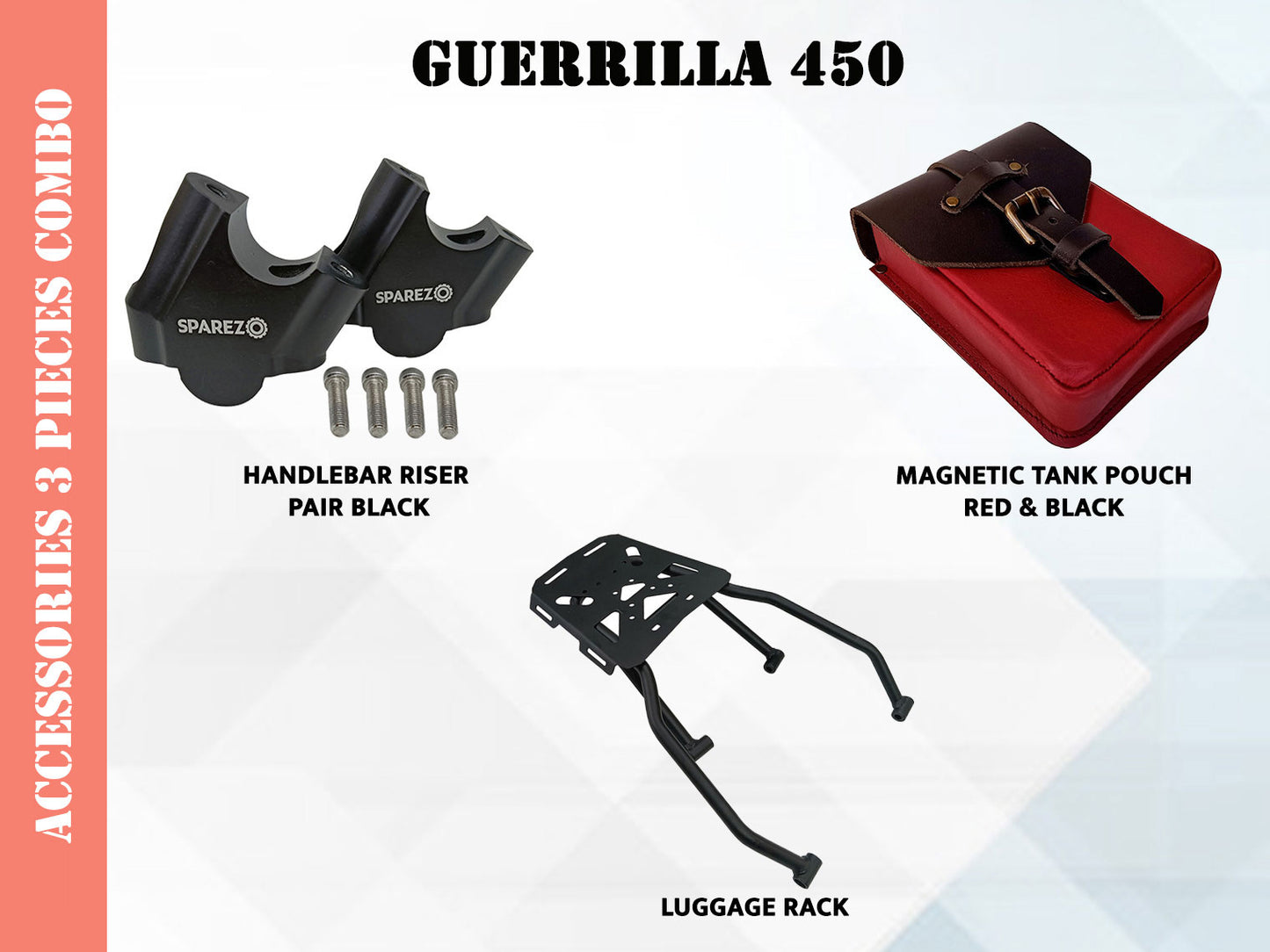 For Royal Enfield Guerrilla 450 3 Pcs Accessories Combo Pack CP-4