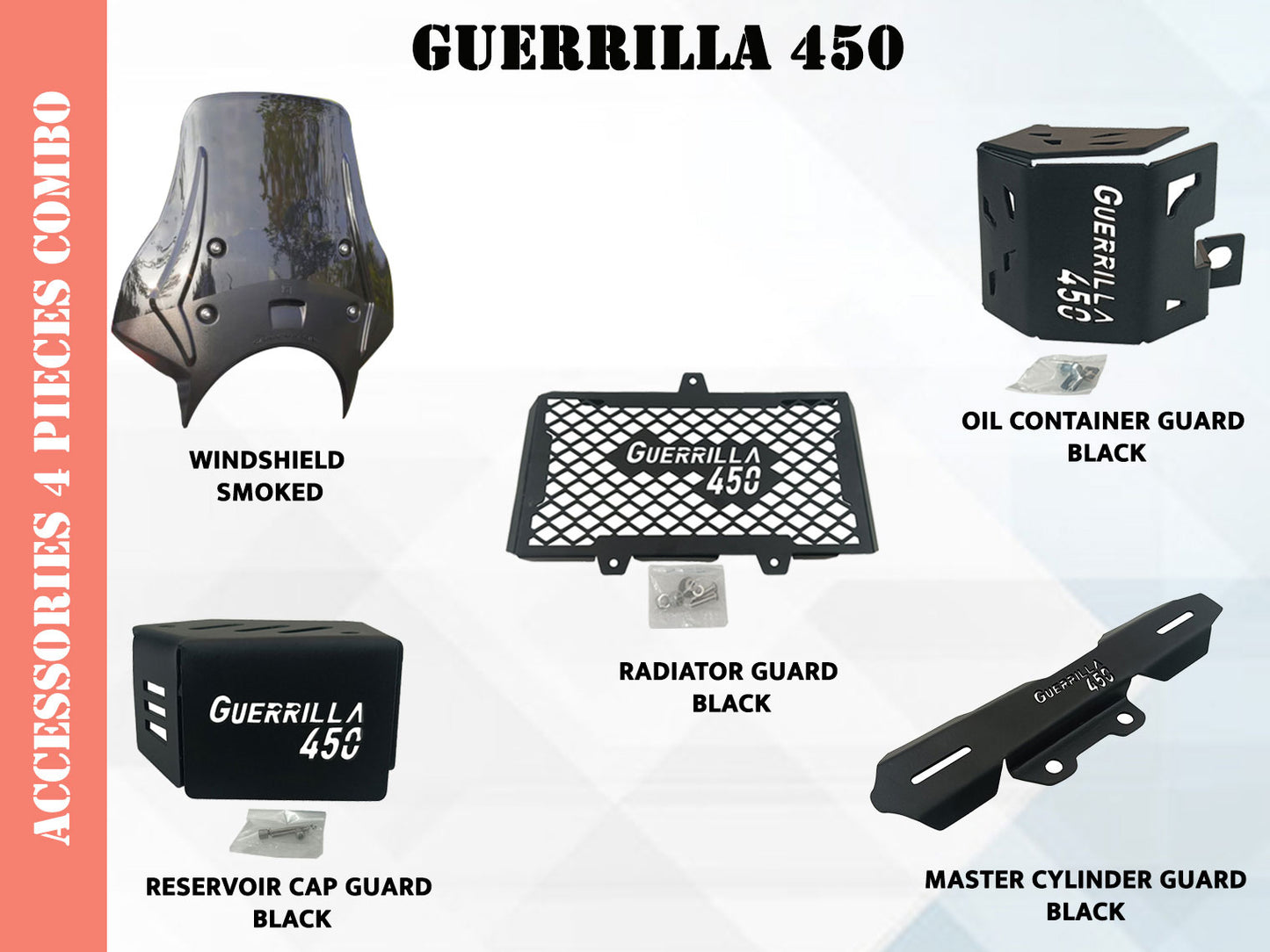 For Royal Enfield Guerrilla 450 3 Pcs Accessories Combo Pack CP-6