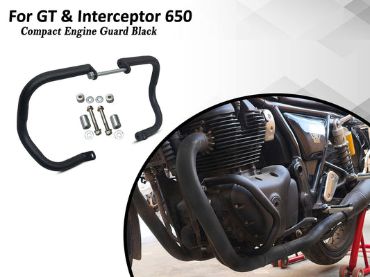 For Royal Enfield GT & Interceptor 650 Compact Engine Guard Black