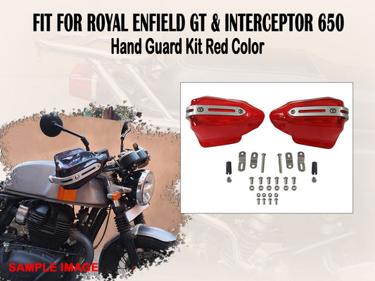 For Royal Enfield GT & Interceptor 650 Tinted Red Color Hand Guard Kit